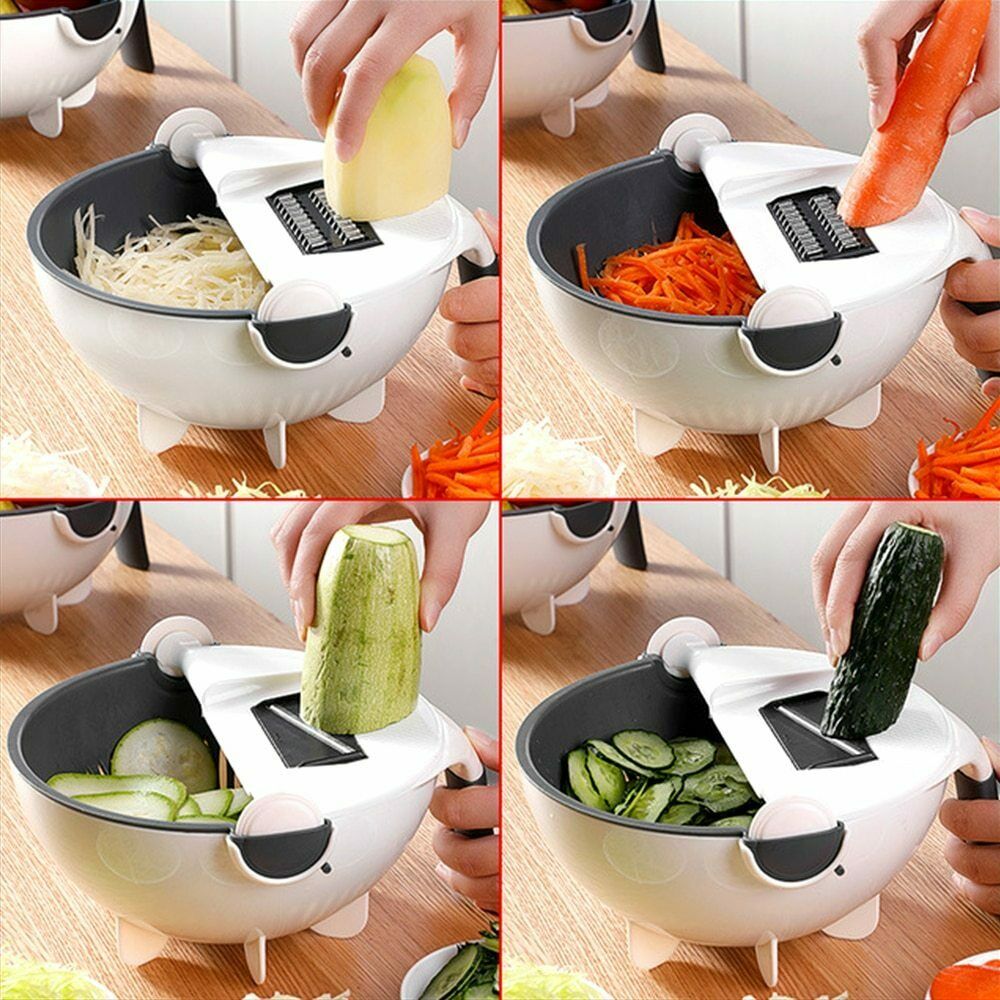 Vegetable Cutter With Drain Basket | TRENDESSENTIAL